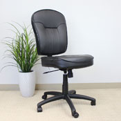 BLACK LEATHERPLUS POKER CHAIR NO ARMS - B1560, B1560