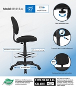 Boss Drafting Stool (B315-Bk) W/Footring, B1615-BK