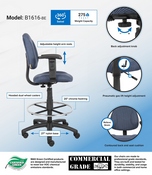 Boss Drafting Stool (B315-Be) W/Footring And Adjustable Arms, B1616-BE