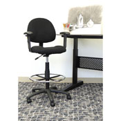 Boss Drafting Stool (B315-Bk) W/Footring And Adjustable Arms, B1616-BK