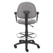 Boss Drafting Stool (B315-Gy) W/Footring And Adjustable Arms, B1616-GY