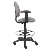 Boss Drafting Stool (B315-Gy) W/Footring And Adjustable Arms, B1616-GY