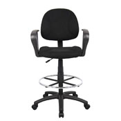 Boss Drafting Stool W/Footring And Loop Arms, B1617-BK