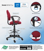 Boss Drafting Stool (B315-By) W/Footring And Loop Arms, B1617-BY