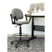Boss Drafting Stool (B315-Gy) W/Footring And Loop Arms, B1617-GY