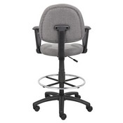 Boss Drafting Stool (B315-Gy) W/Footring And Loop Arms, B1617-GY