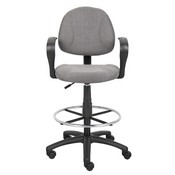Boss Drafting Stool (B315-Gy) W/Footring And Loop Arms, B1617-GY