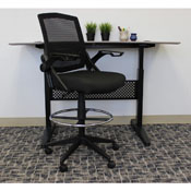 Boss Mesh Drafting Stool w/ Flip Arms, B16223-BK
