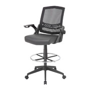 Boss Mesh Drafting Stool w/ Flip Arms, B16223-BK