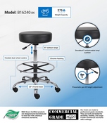 Boss Caressoft Medical/Drafting Stool in Black, B16240-BK