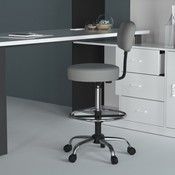 Boss Caressoft Medical/Drafting Stool W/ Back Cushion in Grey, B16245-GY