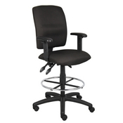 Boss Multi-Function Fabric Drafting Stool W/ Adjustable Arms, B1636-BK