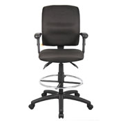 Boss Multi-Function Fabric Drafting Stool W/ Adjustable Arms, B1636-BK