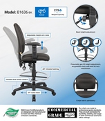 Boss Multi-Function Fabric Drafting Stool W/ Adjustable Arms, B1636-BK