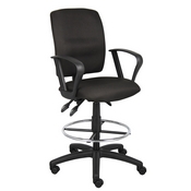 Boss Multi-Function Fabric Drafting Stool W/ Loop Arms, B1637-BK