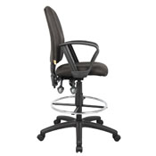 Boss Multi-Function Fabric Drafting Stool W/ Loop Arms, B1637-BK