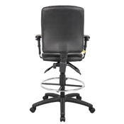 Boss Multi-Function LeatherPlus Drafting Stool W/ Adjustable Arms, B1646