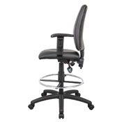 Boss Multi-Function LeatherPlus Drafting Stool W/ Adjustable Arms, B1646