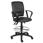 Boss Multi-Function LeatherPlus Drafting Stool W/ Loop Arms, B1647