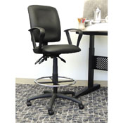 Boss Multi-Function LeatherPlus Drafting Stool W/ Loop Arms, B1647