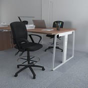 Boss Multi-Function LeatherPlus Drafting Stool W/ Loop Arms, B1647