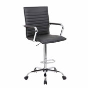 Boss Vinyl Ribbed Drafting Stool - Black, B16533C-BK