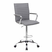 Boss Vinyl Ribbed Drafting Stool - Gray, B16533C-GY