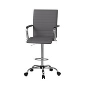 Boss Vinyl Ribbed Drafting Stool - Gray, B16533C-GY
