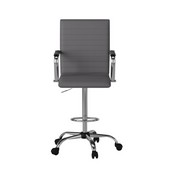 Boss Vinyl Ribbed Drafting Stool - Gray, B16533C-GY