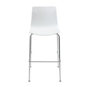Boss White Stool w/Chrome Frame (set of 2), B16700-W-2