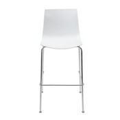 Boss White Stool w/Chrome Frame (set of 2), B16700-W-2