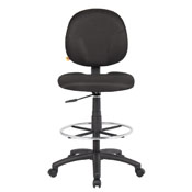 Boss Black Fabric Drafting Stools W/Footring, B1690-BK
