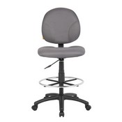 Boss Gray Fabric Drafting Stools W/Footring, B1690-GY