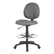 Boss Gray Fabric Drafting Stools W/Footring, B1690-GY