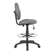 Boss Gray Fabric Drafting Stools W/Footring, B1690-GY
