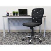 Tiffany Microfiber Chair-Black, B220-BK