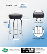 29" Chrome/Black Stool, B229-BK