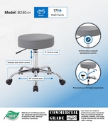 Boss Grey Caressoft Medical Stool, B240-GY