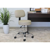 Boss Beige Caressoft Medical Stool W/ Back Cushion, B245-BG
