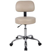 Boss Beige Caressoft Medical Stool W/ Back Cushion, B245-BG