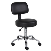 Boss Black Caressoft Medical Stool W/ Back Cushion, B245-BK