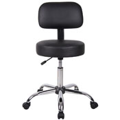Boss Black Caressoft Medical Stool W/ Back Cushion, B245-BK