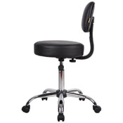 Boss Black Caressoft Medical Stool W/ Back Cushion, B245-BK
