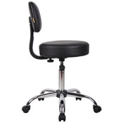 Boss Black Caressoft Medical Stool W/ Back Cushion, B245-BK