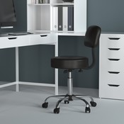 Boss Black Caressoft Medical Stool W/ Back Cushion, B245-BK