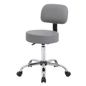 Boss Grey Caressoft Medical Stool W/ Back Cushion, B245-GY