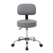 Boss Grey Caressoft Medical Stool W/ Back Cushion, B245-GY