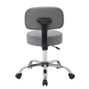 Boss Grey Caressoft Medical Stool W/ Back Cushion, B245-GY