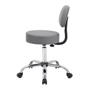 Boss Grey Caressoft Medical Stool W/ Back Cushion, B245-GY