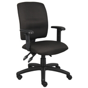 Boss Multi-Function Fabric Task Chair W/ Adjustable Arms, B3036-BK